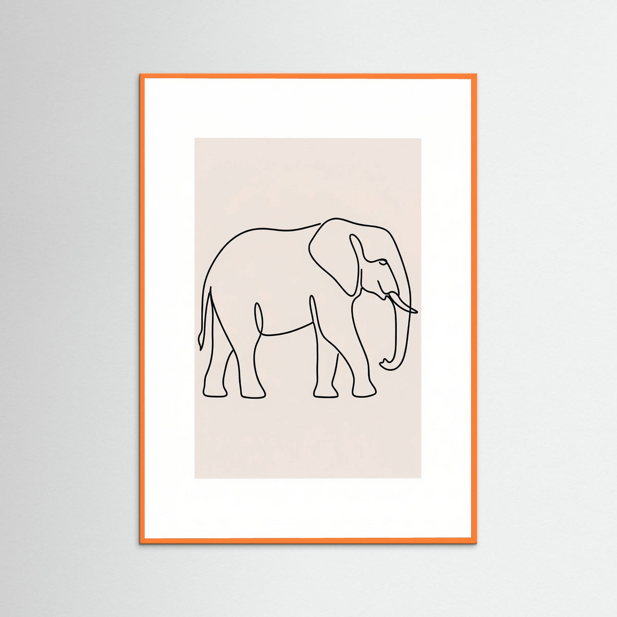 Orange Wood Elegant Line Fauna