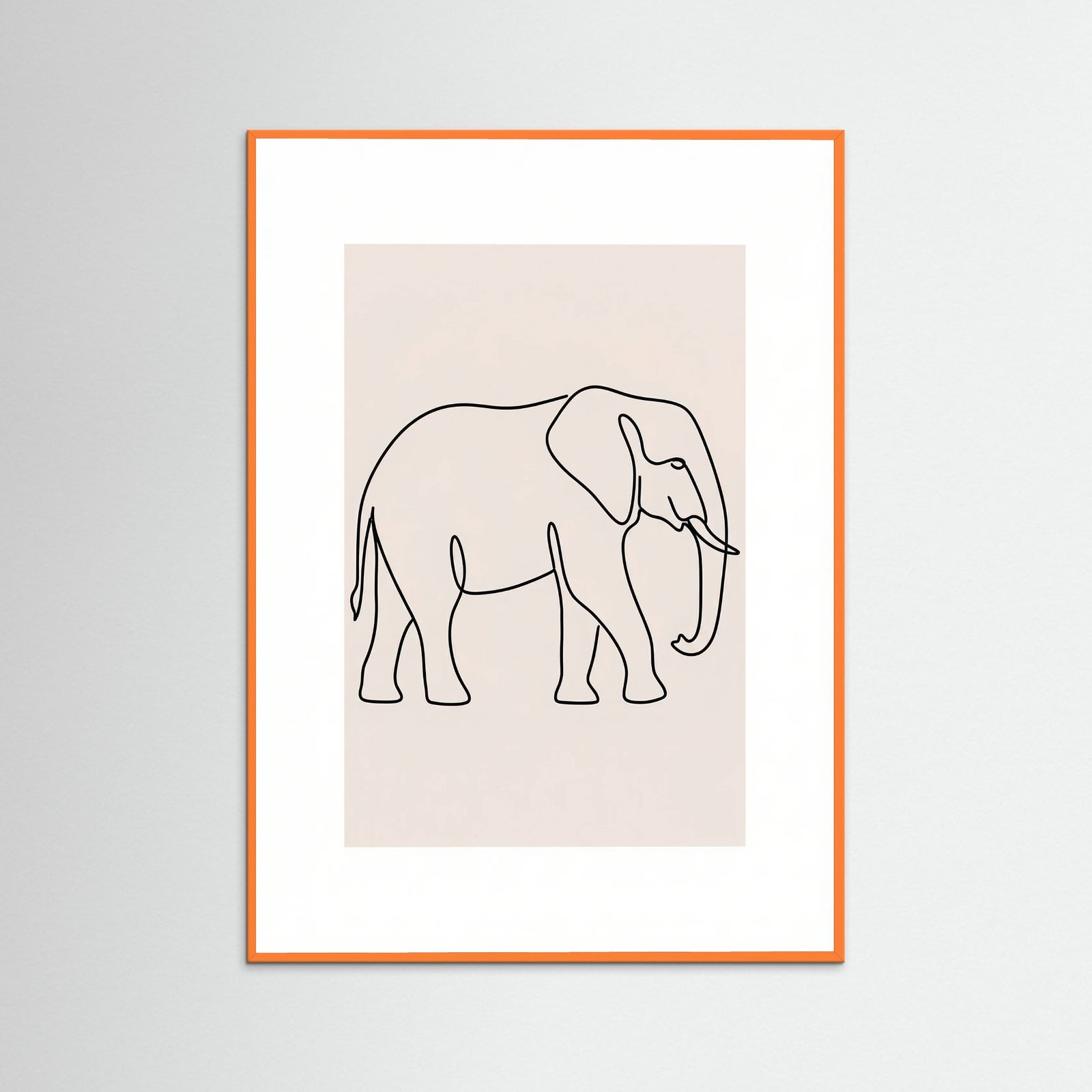 Orange Wood Elegant Line Fauna