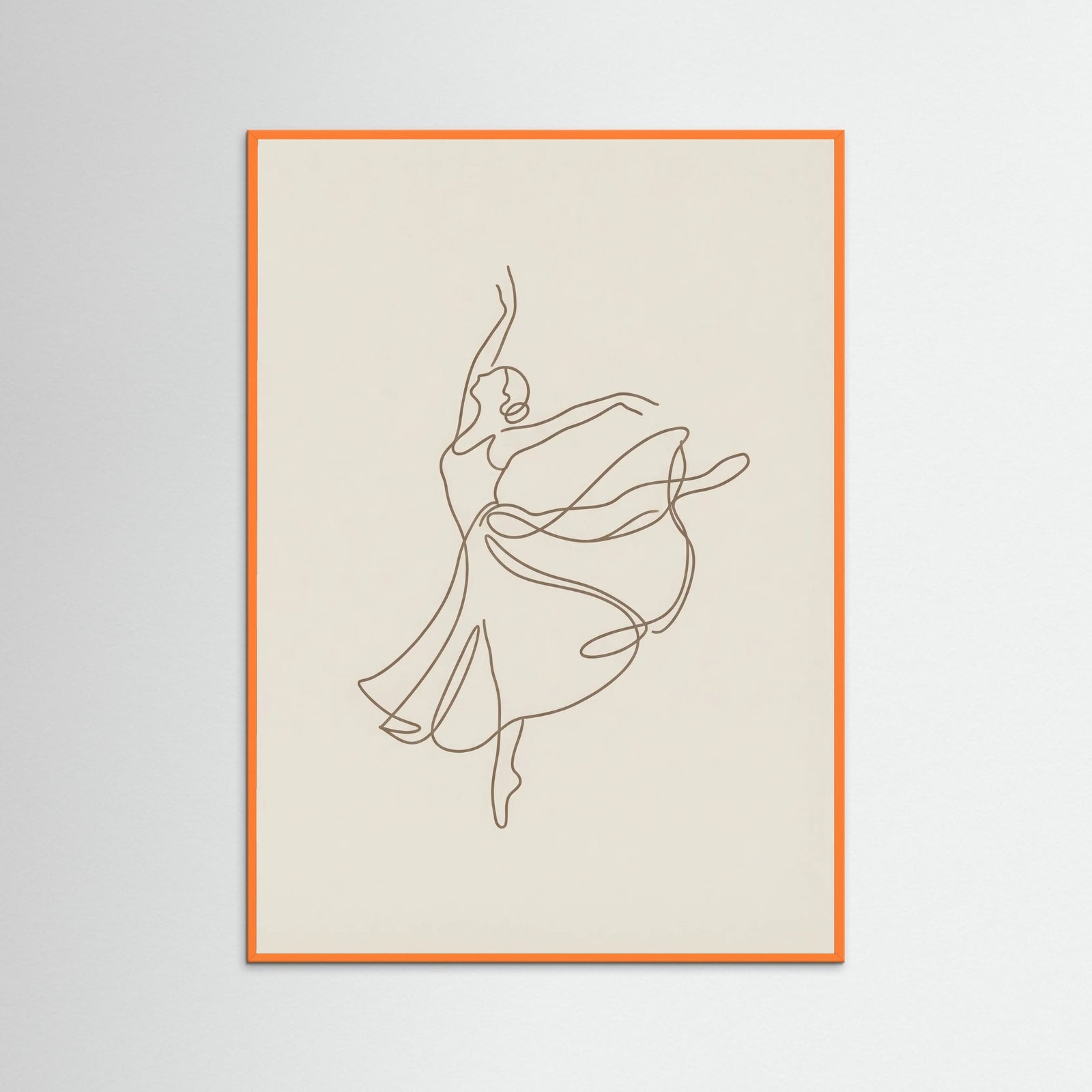 Orange Wood Elegant Line Figure