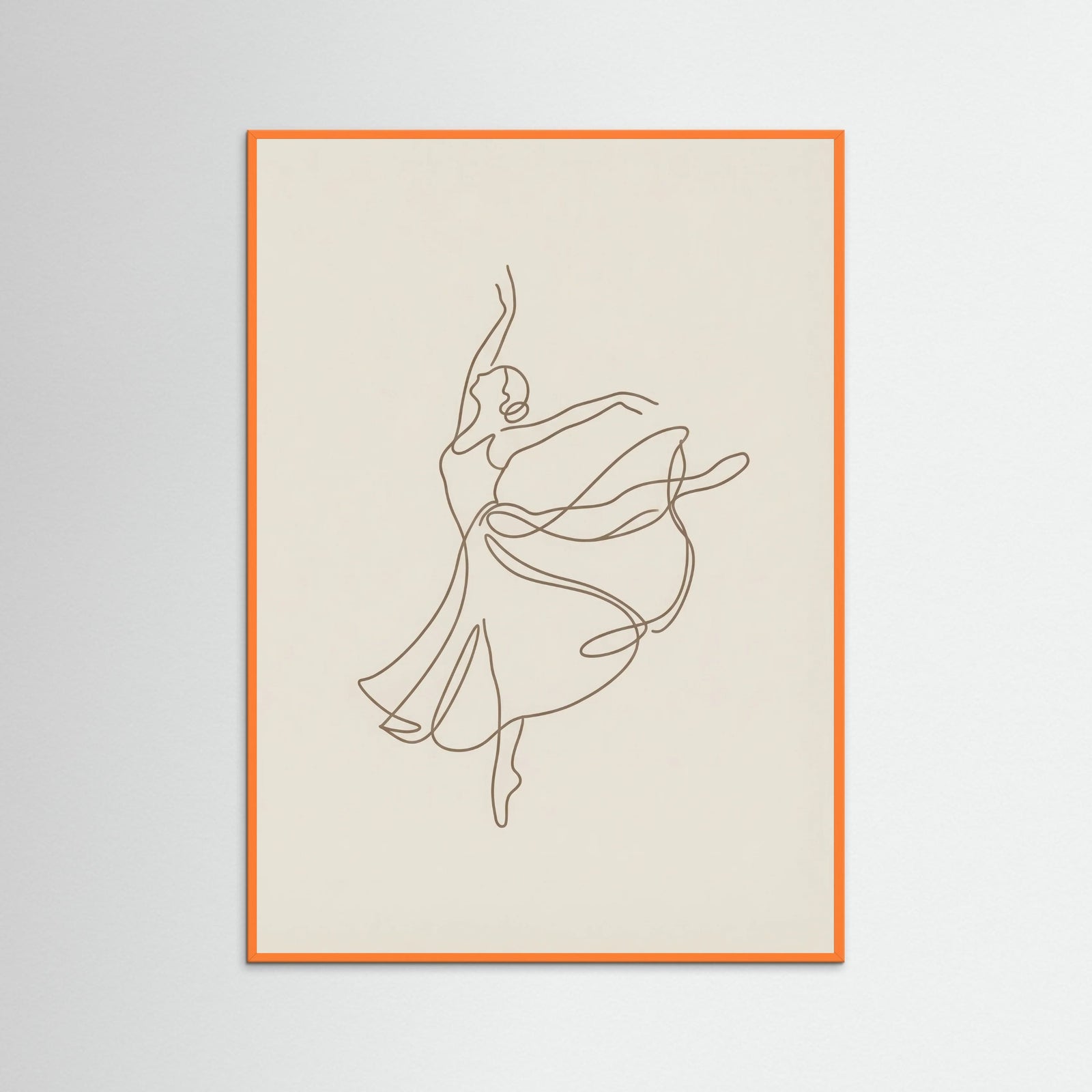 Orange Wood Elegant Line Figure