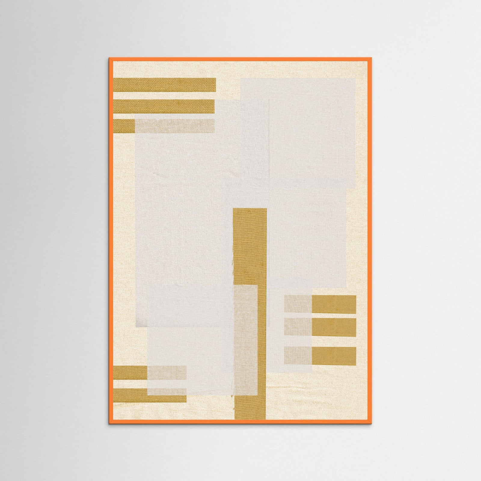 Orange Wood Fabric Pattern Collage No.2 Poster