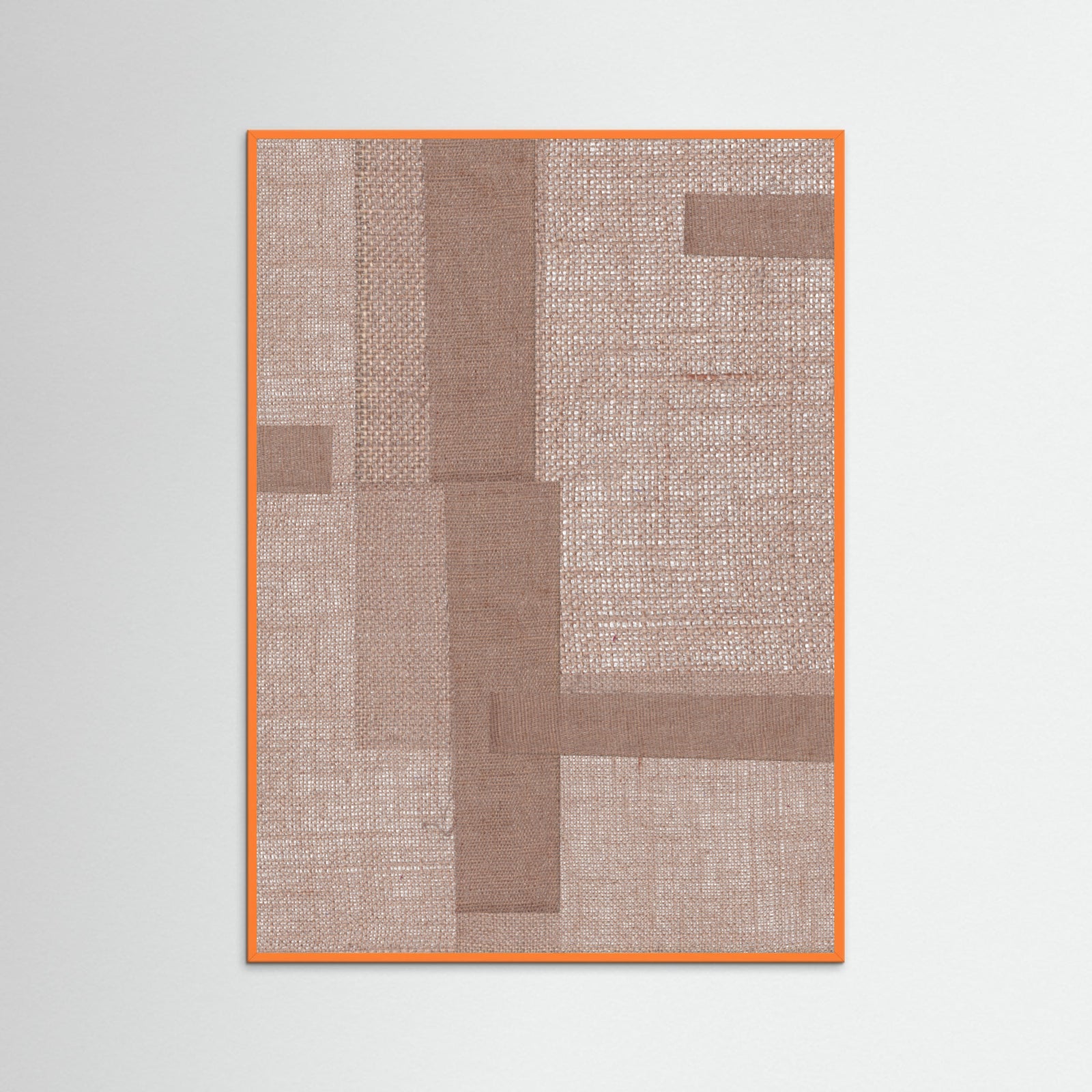 Orange Wood Fabric Pattern Collage No.5 Poster