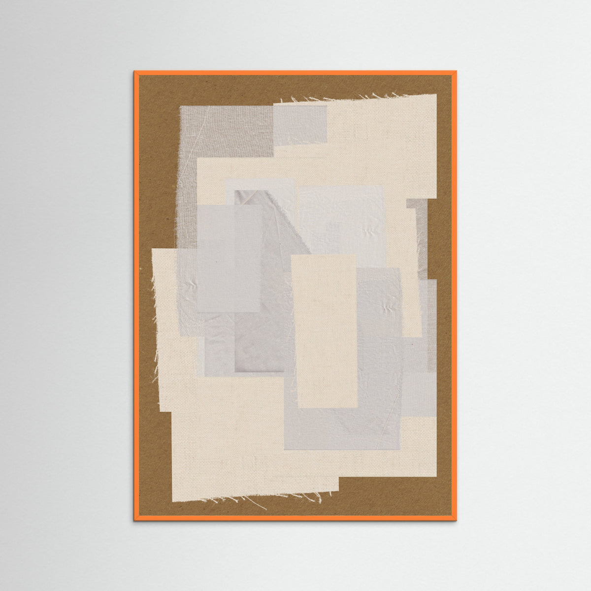 Orange Wood Fabric Pattern Collage No.6 Poster