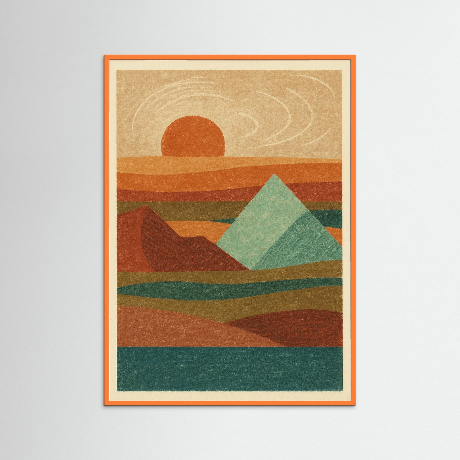 Orange Wood Faded Impressions