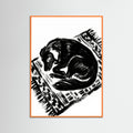 Orange Wood Feline Repose Black