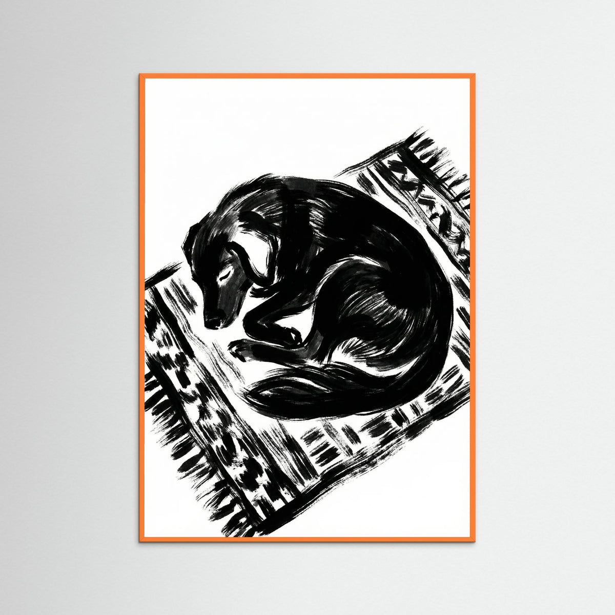 Orange Wood Feline Repose Black