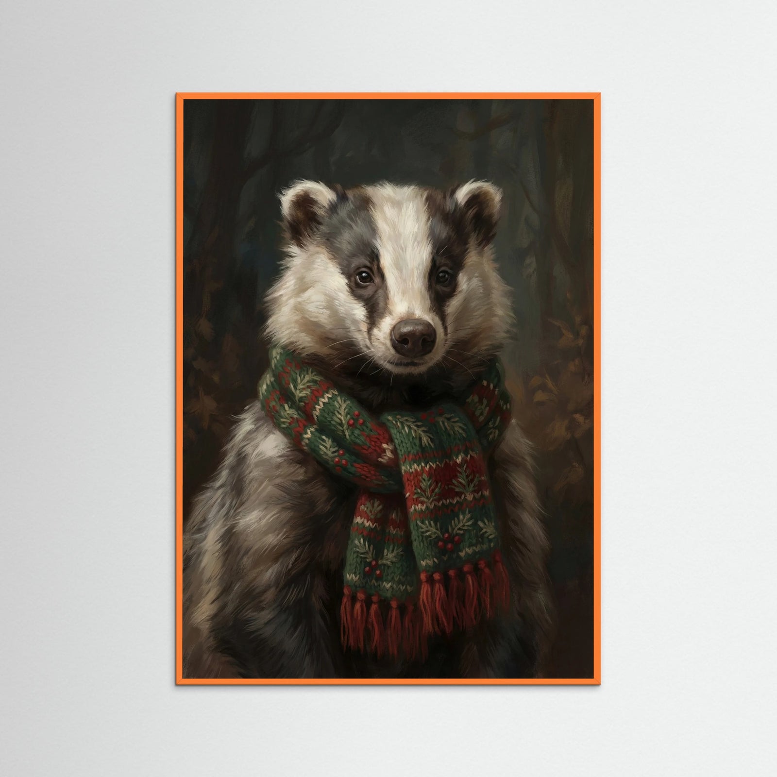 Orange Wood Festive Fowl Portrait