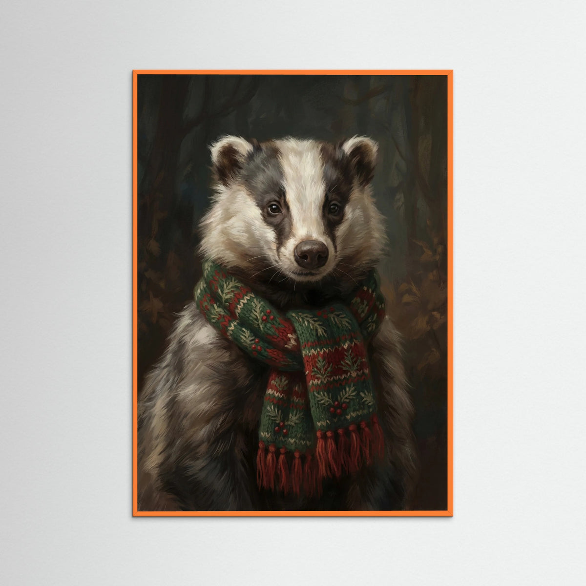 Orange Wood Festive Fowl Portrait