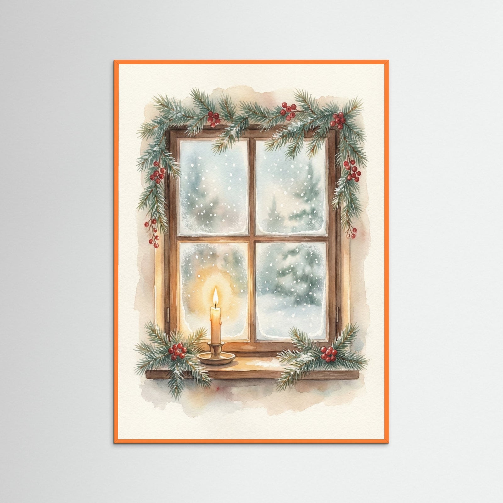 Orange Wood Festive Lantern