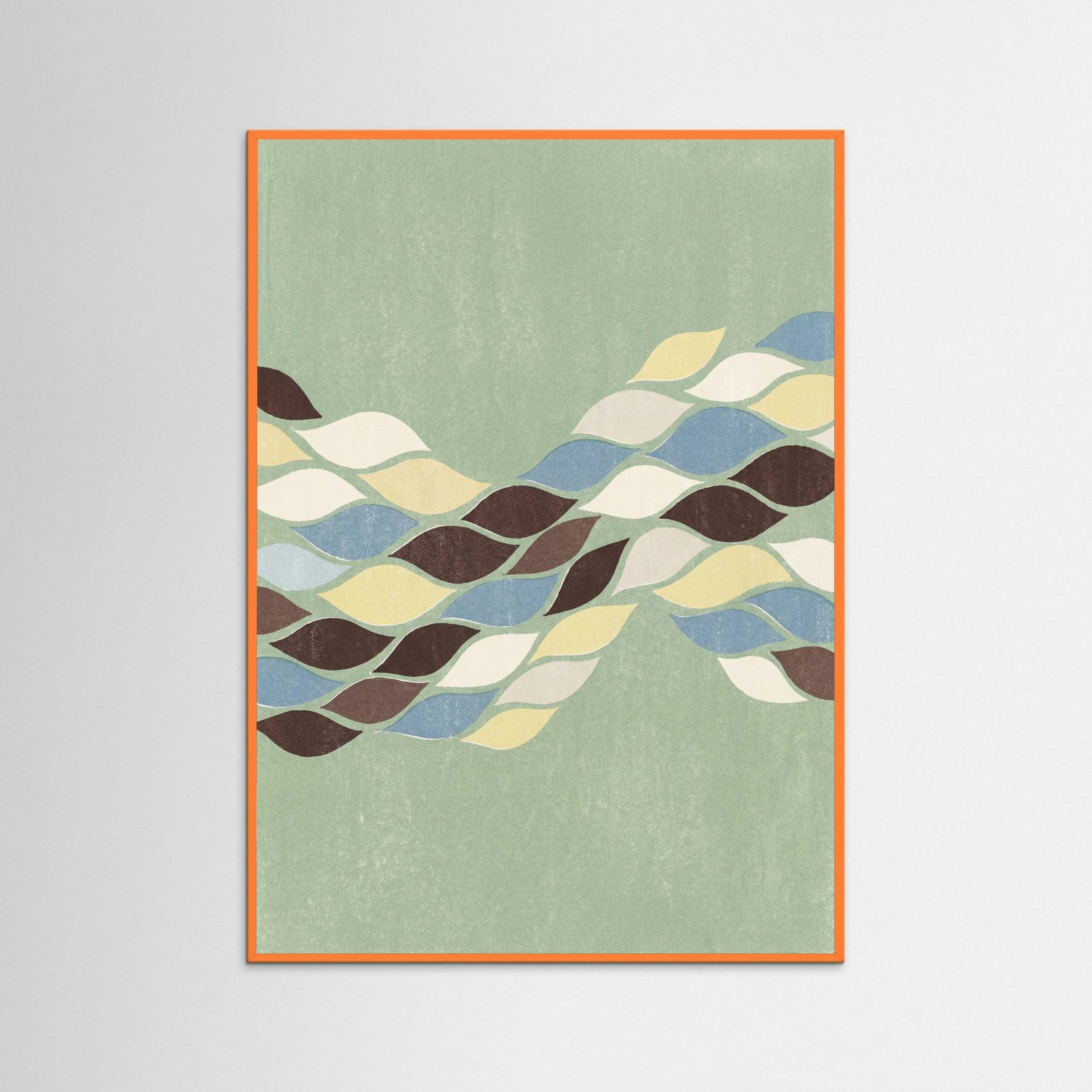 Orange Wood Floating Spindles