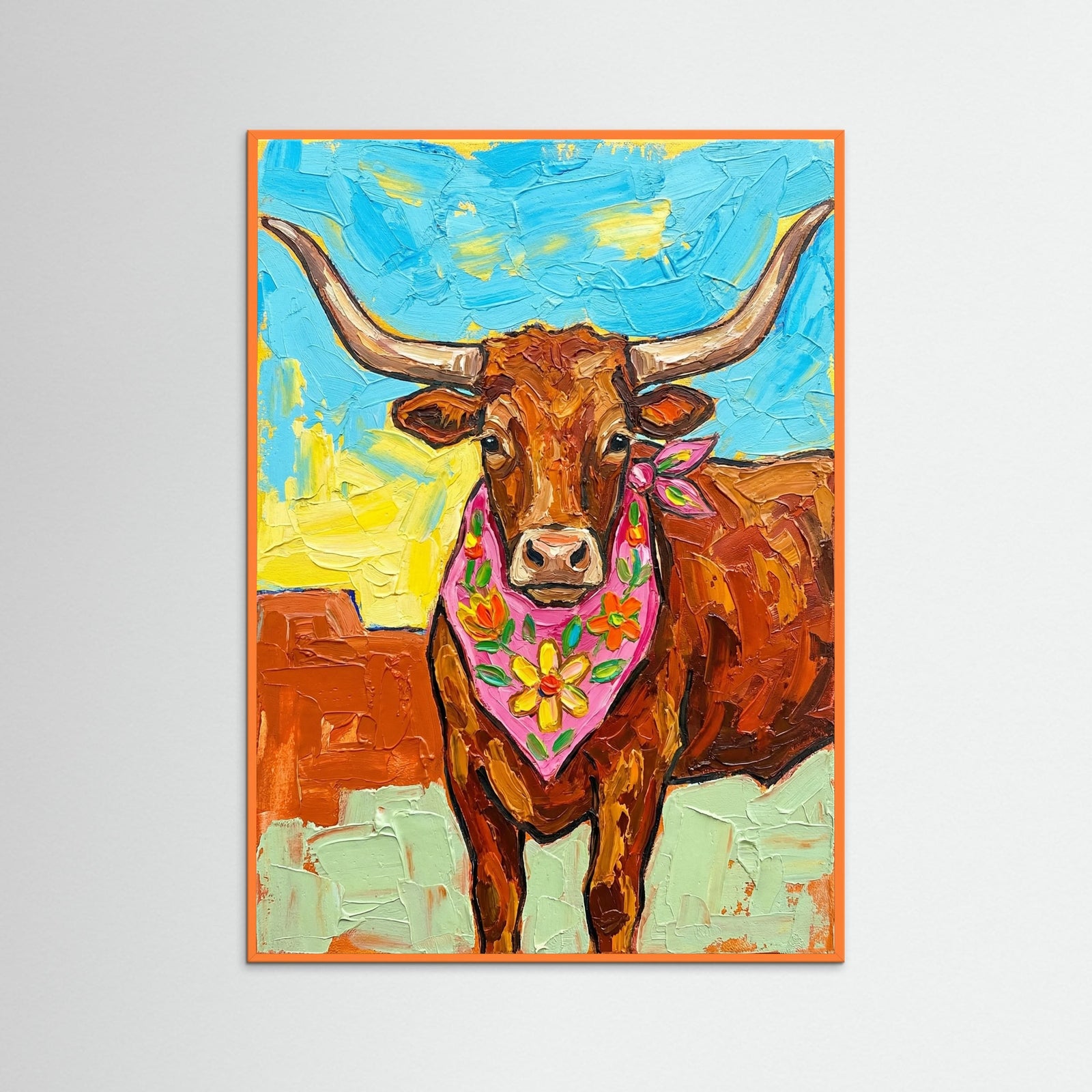 Orange Wood Floral Cowboy