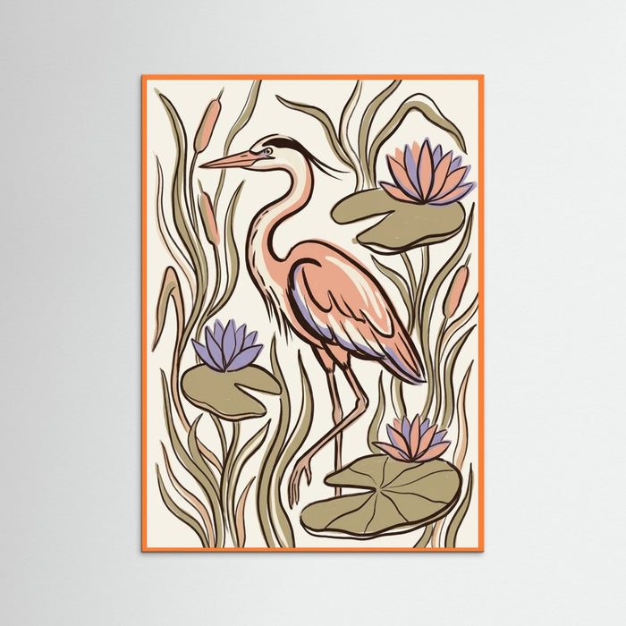 Orange Wood Floral Embrace