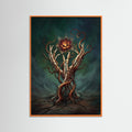 Orange Wood Floral Enigma Blue