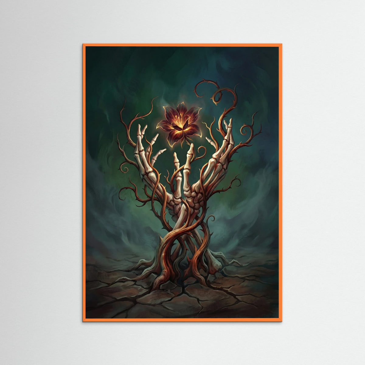Orange Wood Floral Enigma Blue