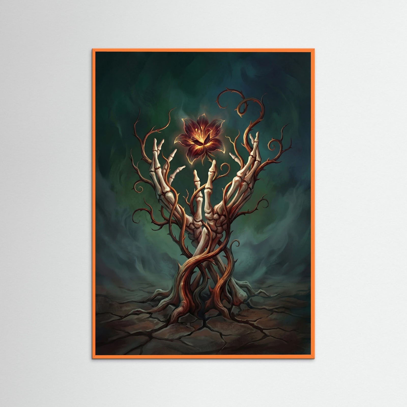 Orange Wood Floral Enigma Blue