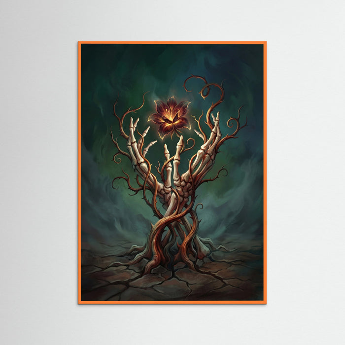 Orange Wood Floral Enigma Blue