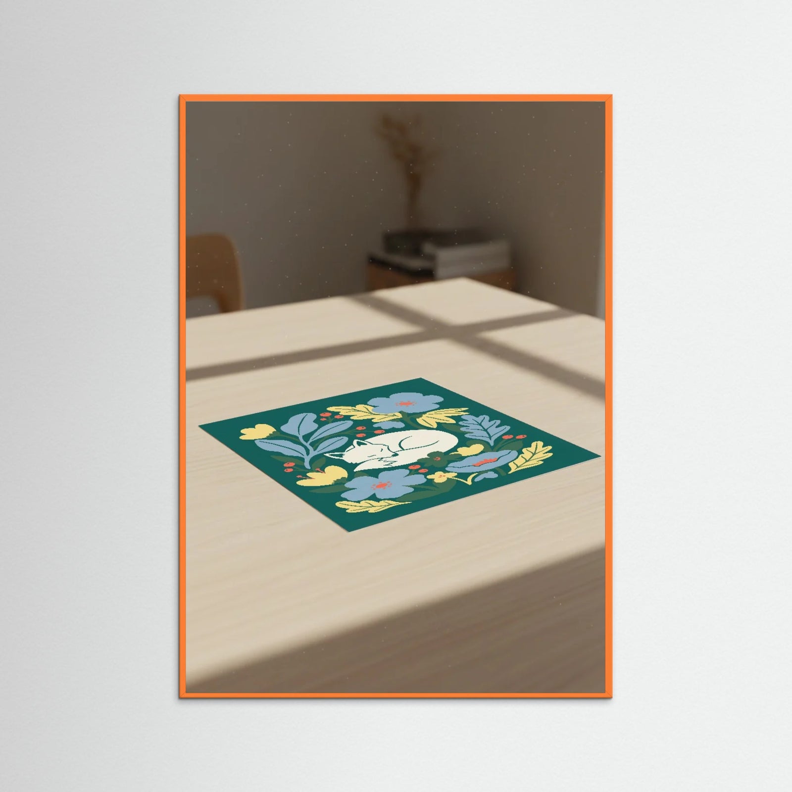 Orange Wood Floral Harmony Dove