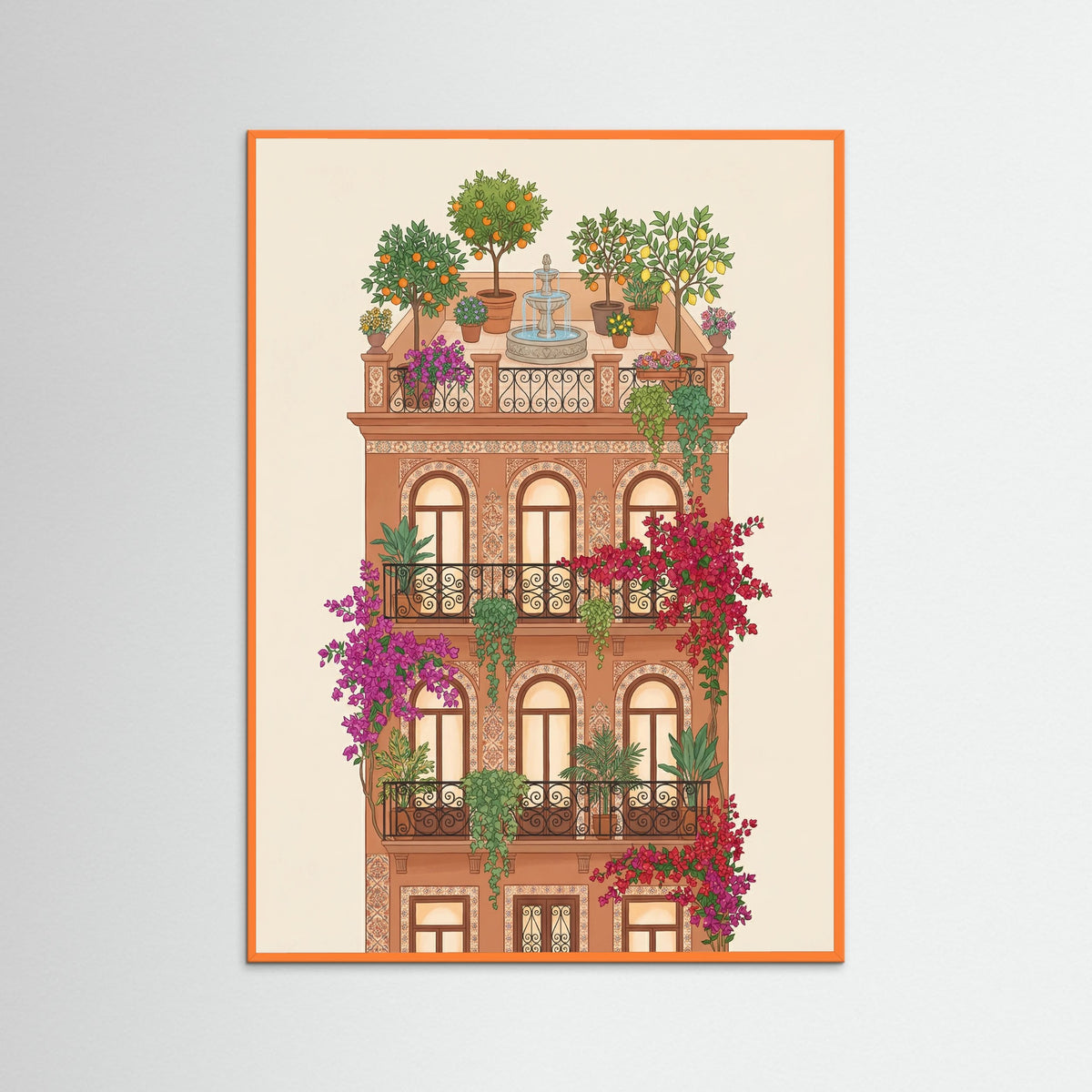 Orange Wood Floral House Facades