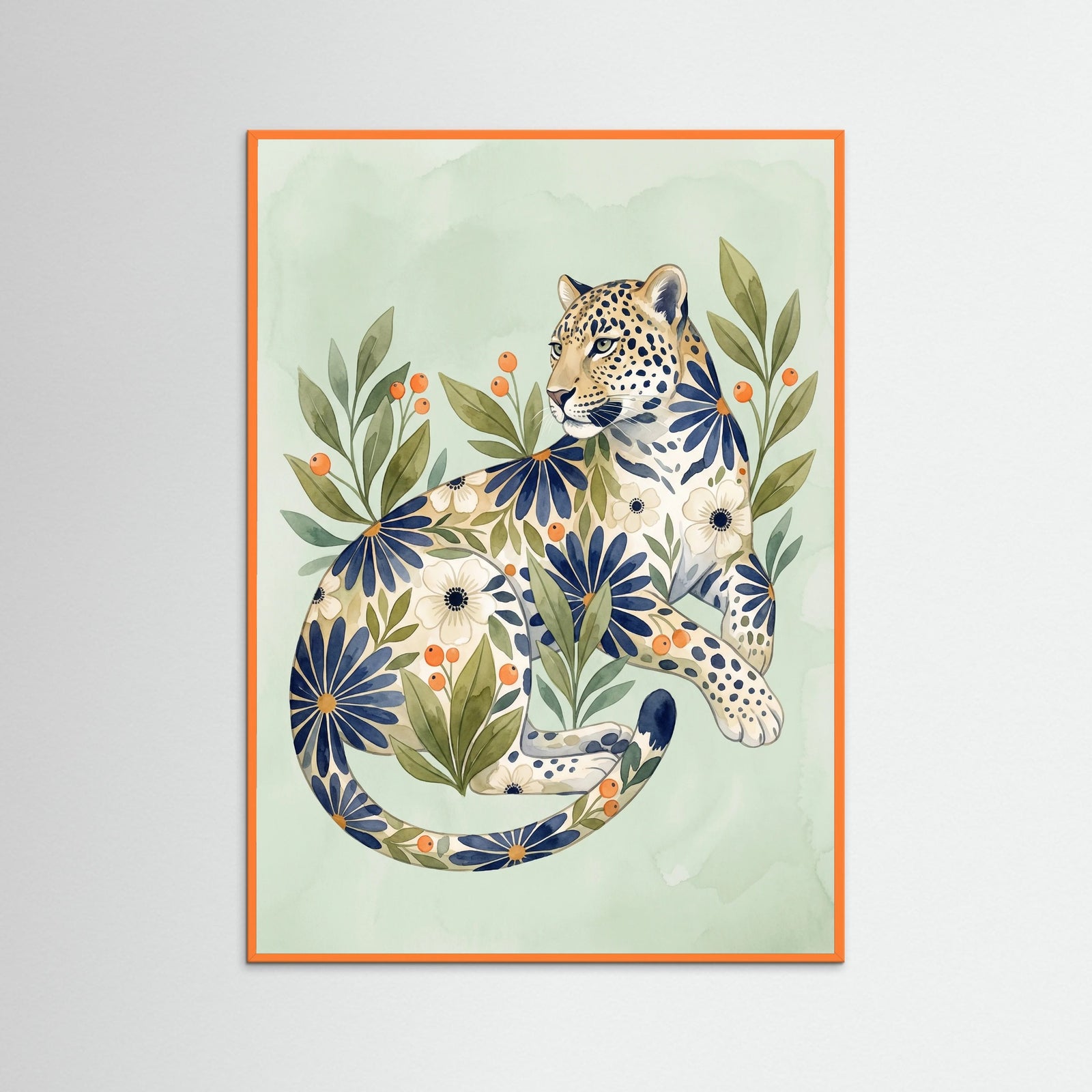 Orange Wood Floral Kimono Figure