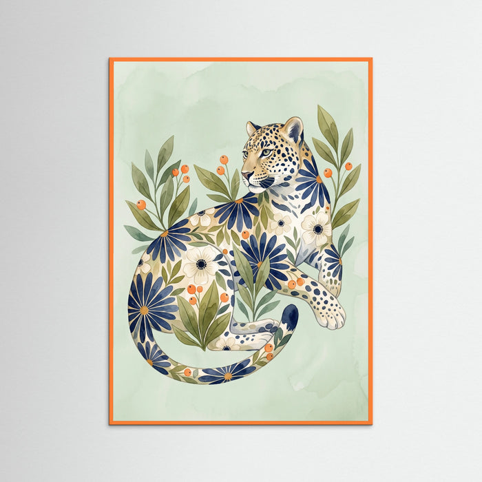 Orange Wood Floral Kimono Figure