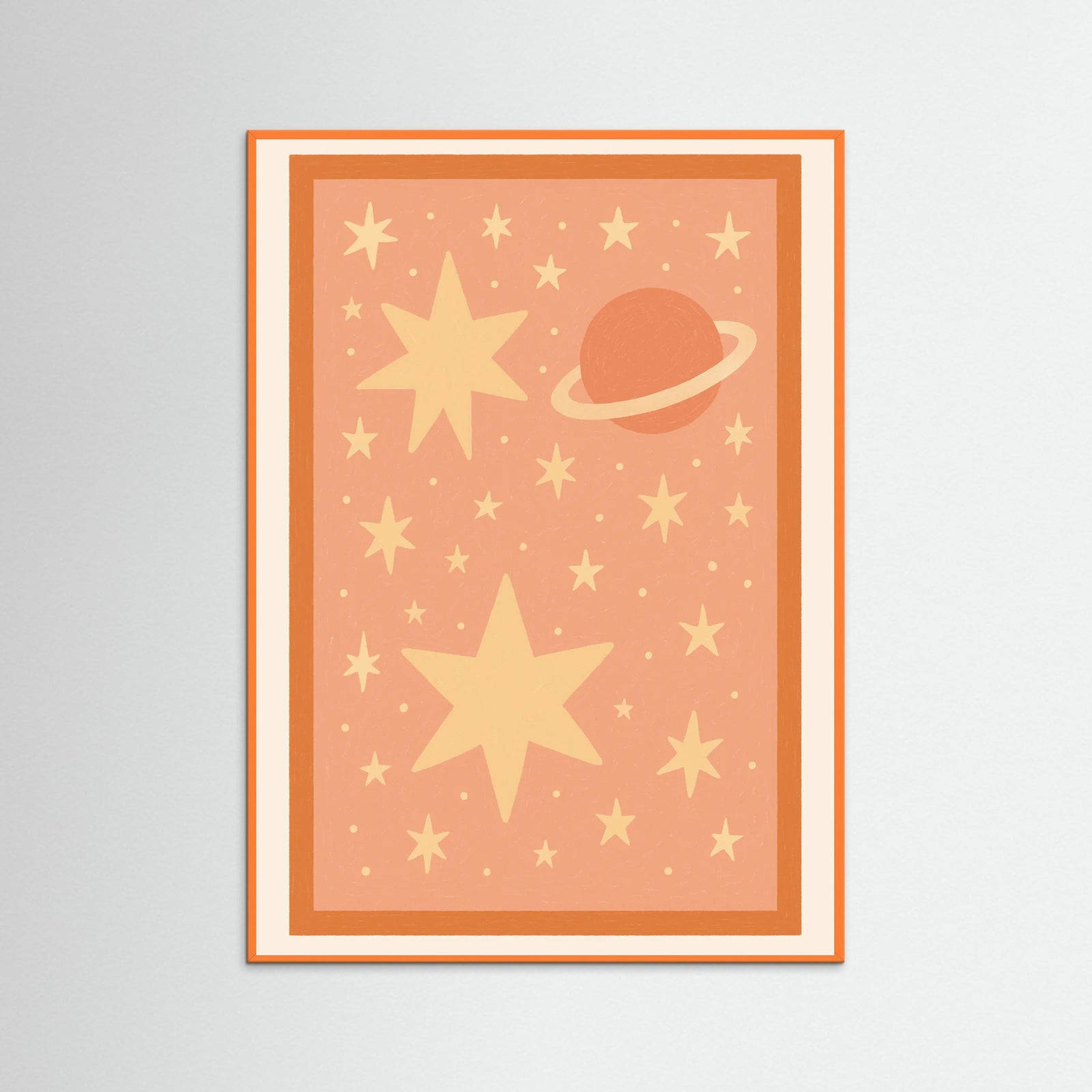 Orange Wood Floral Pastel