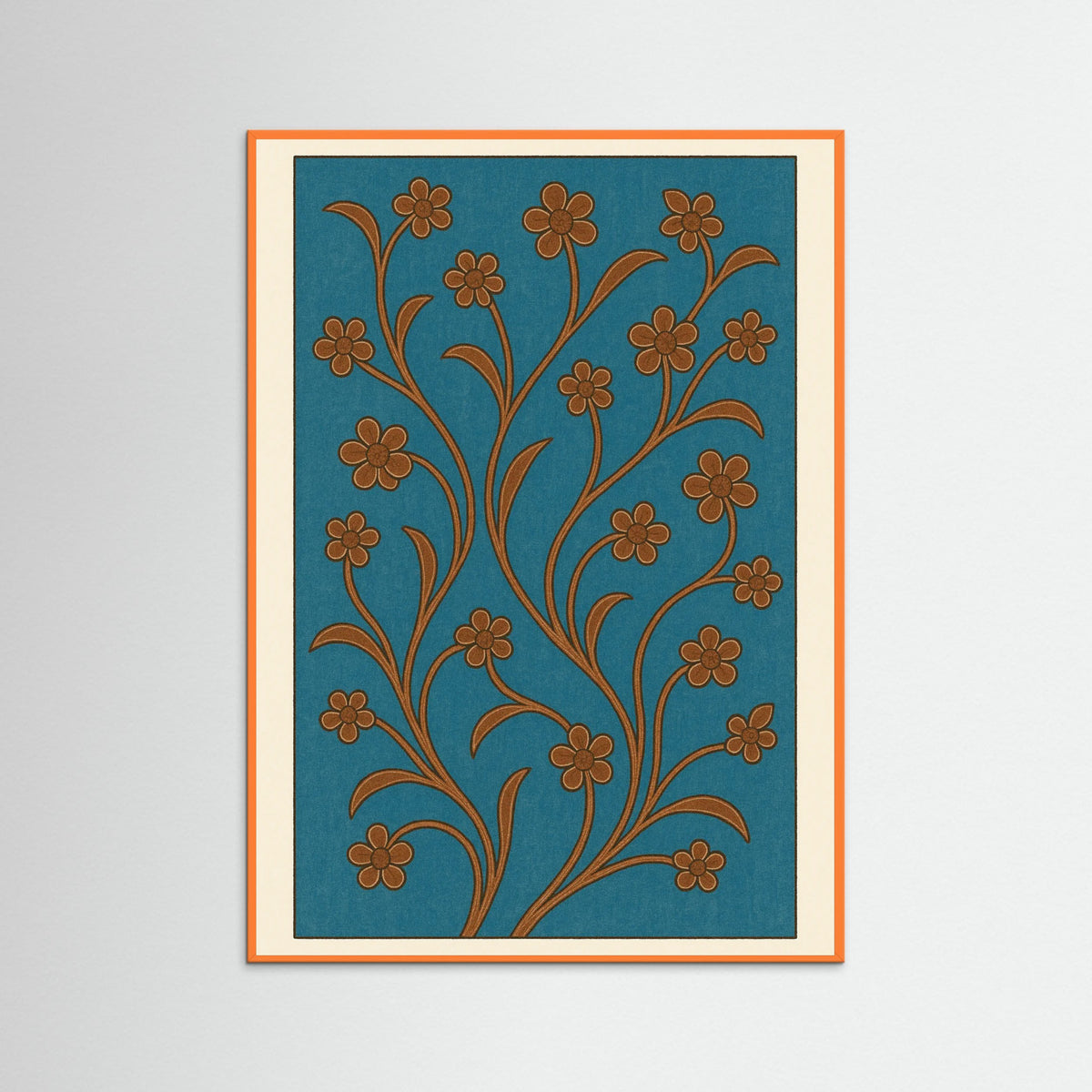 Orange Wood Floral Patterns