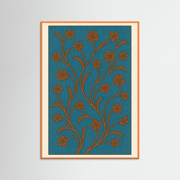 Orange Wood Floral Patterns