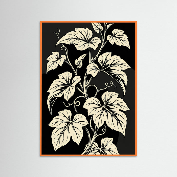 Orange Wood Floral Silhouette