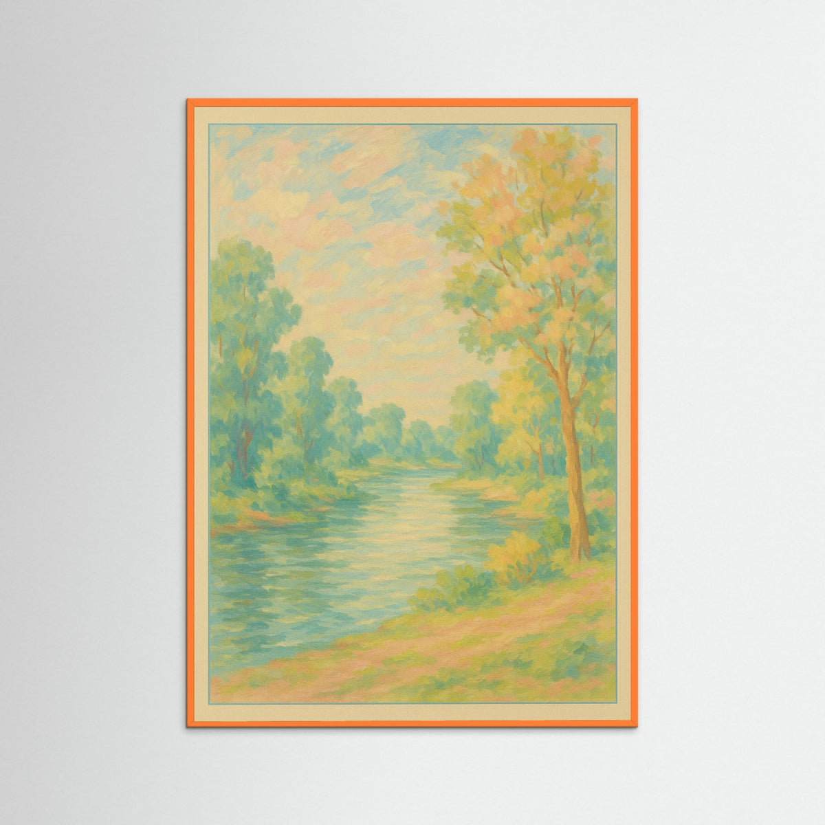 Orange Wood Floral Still Life