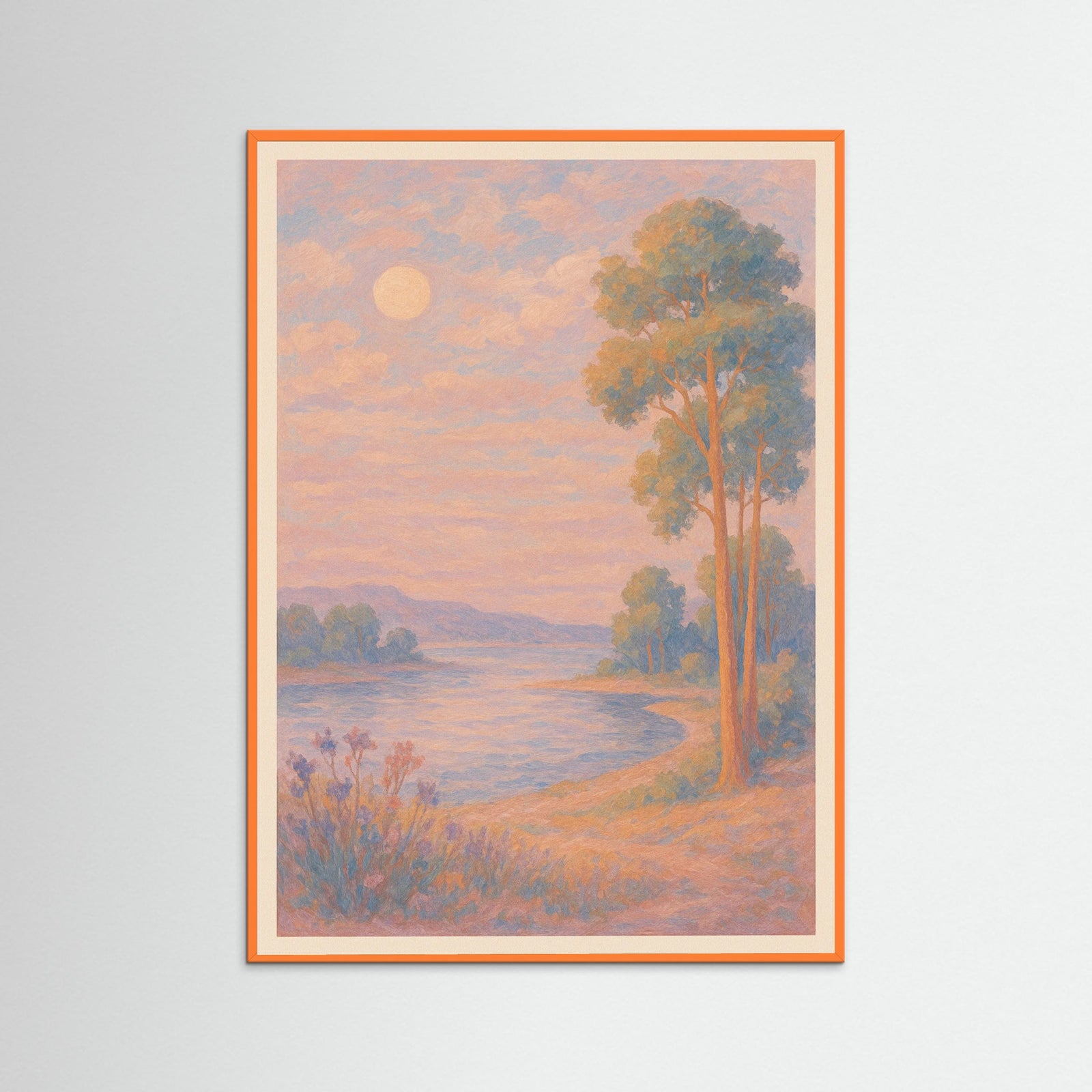 Orange Wood Floral Still Life