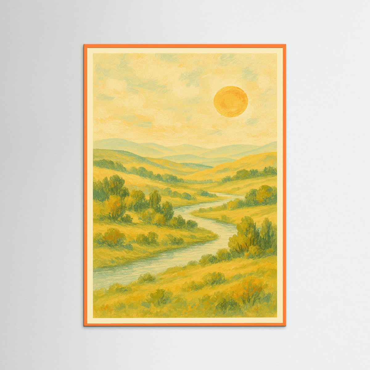 Orange Wood Floral Still Life