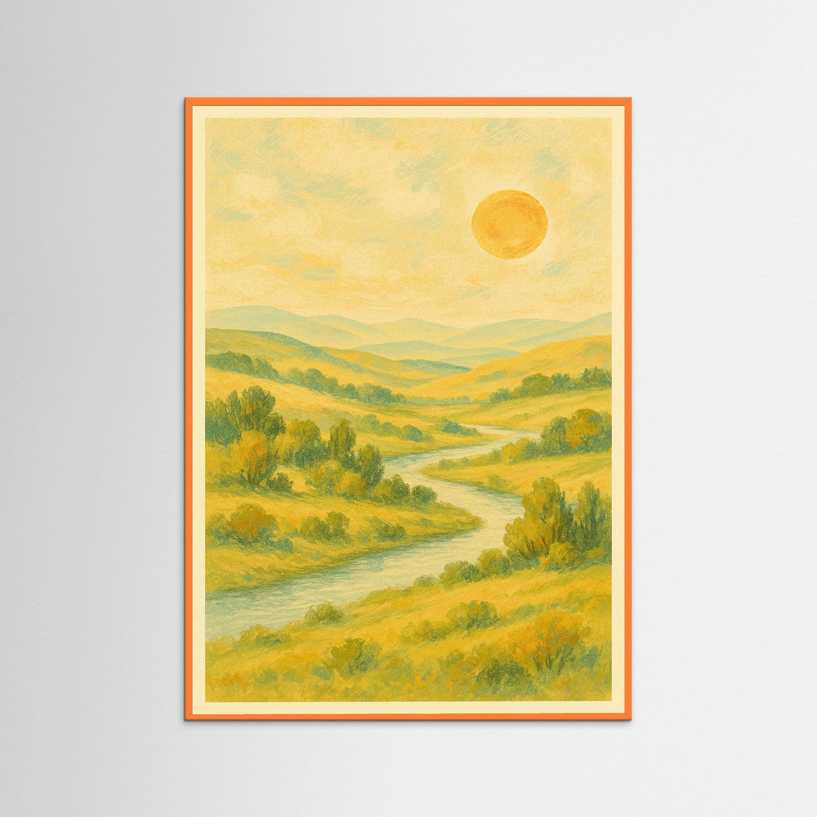 Orange Wood Floral Still Life