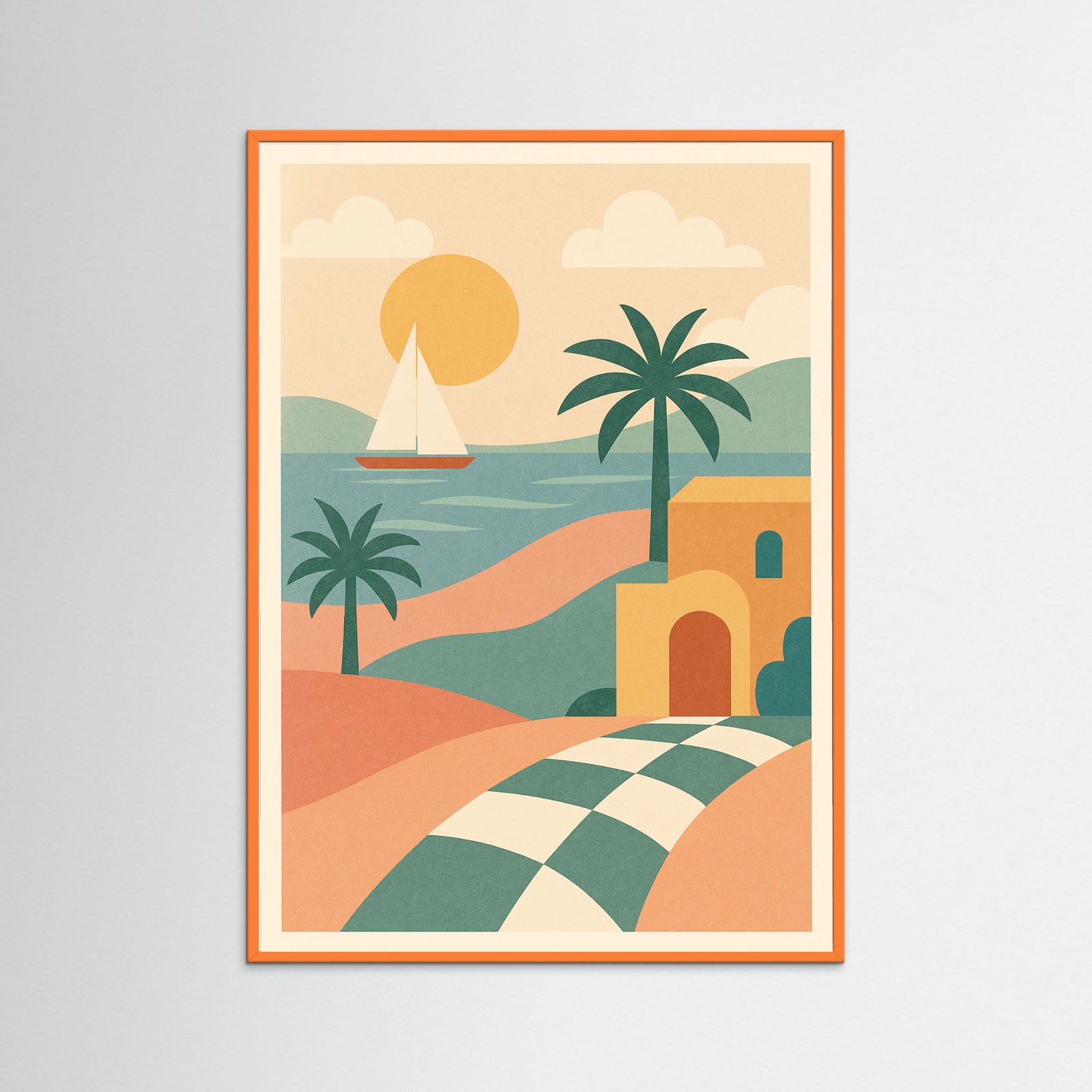 Orange Wood Floral Still Life