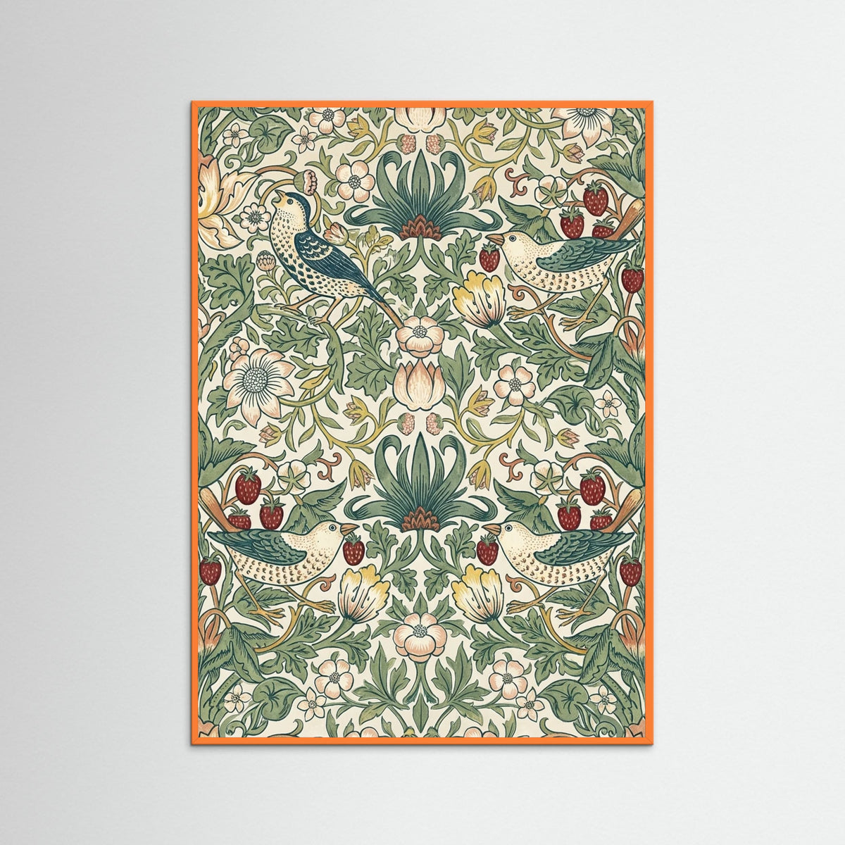 Orange Wood Floral Tapestry