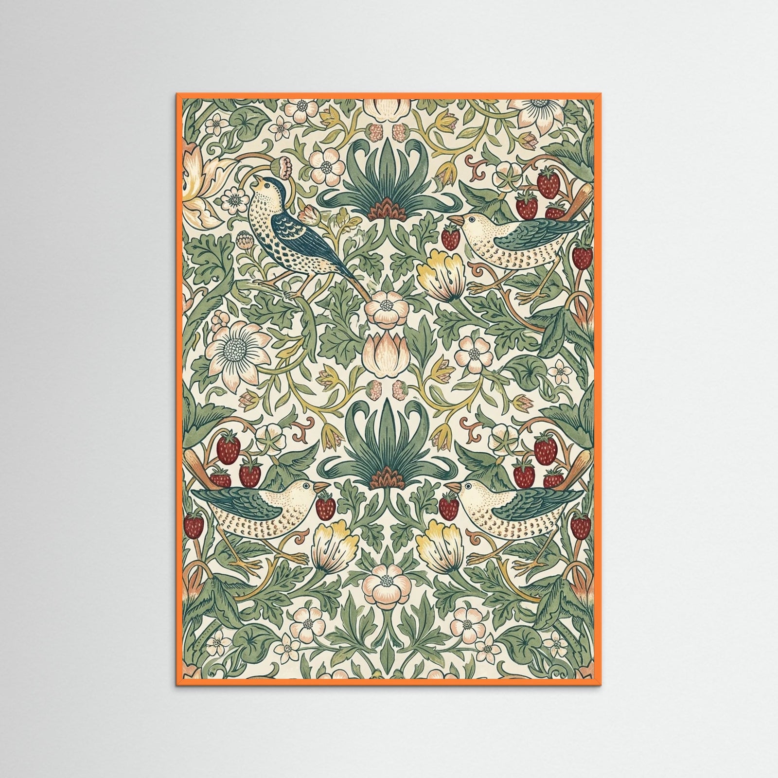 Orange Wood Floral Tapestry