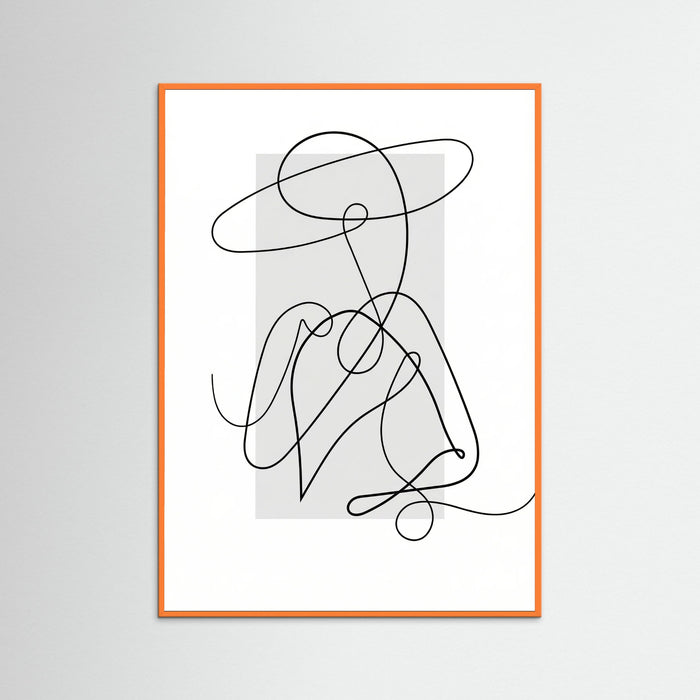 Orange Wood Flowing Contours Gray