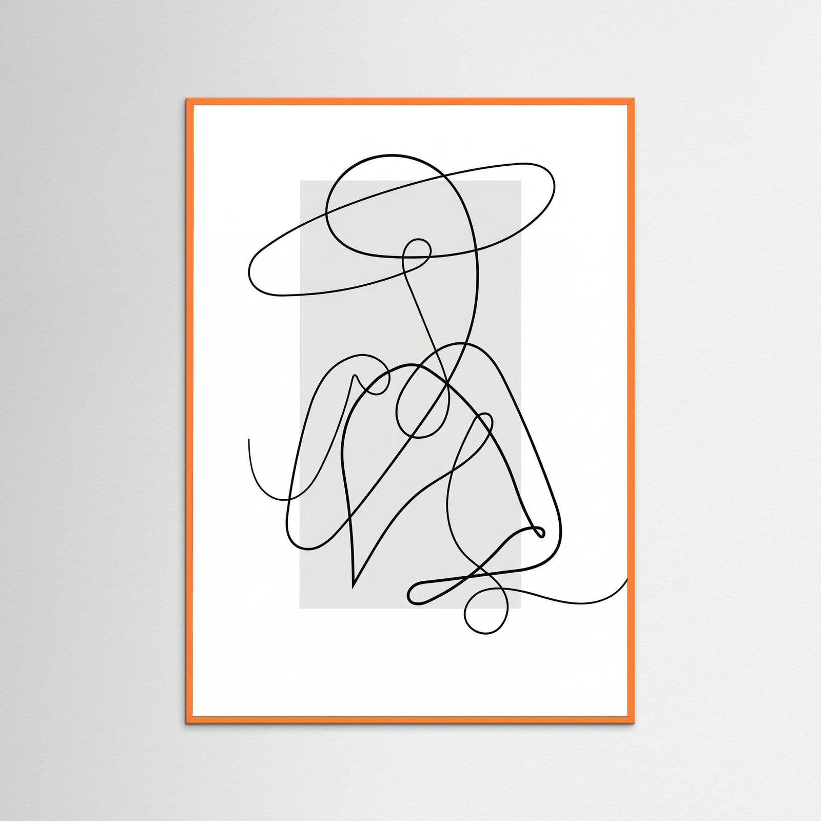 Orange Wood Flowing Contours Gray