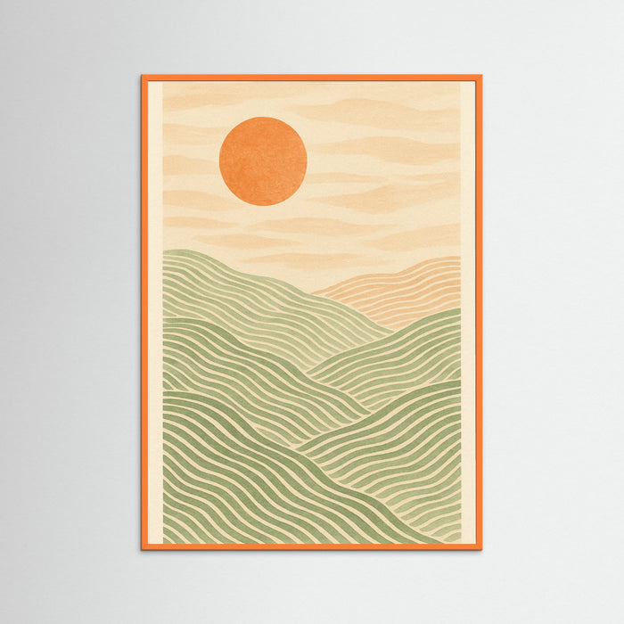 Orange Wood Flowing Contours