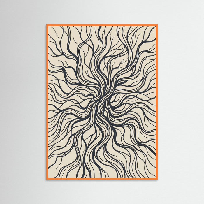 Orange Wood Flowing Contours