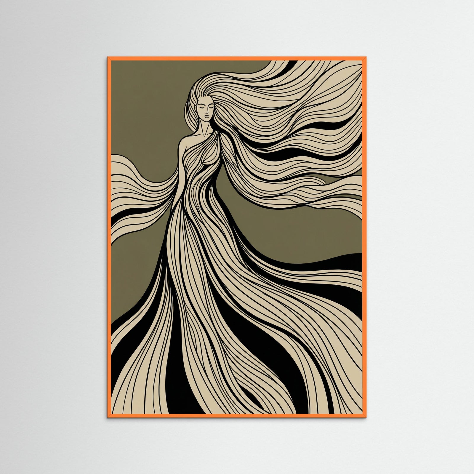 Orange Wood Flowing Embrace
