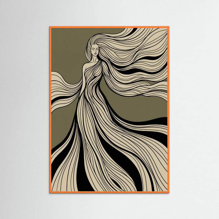 Orange Wood Flowing Embrace