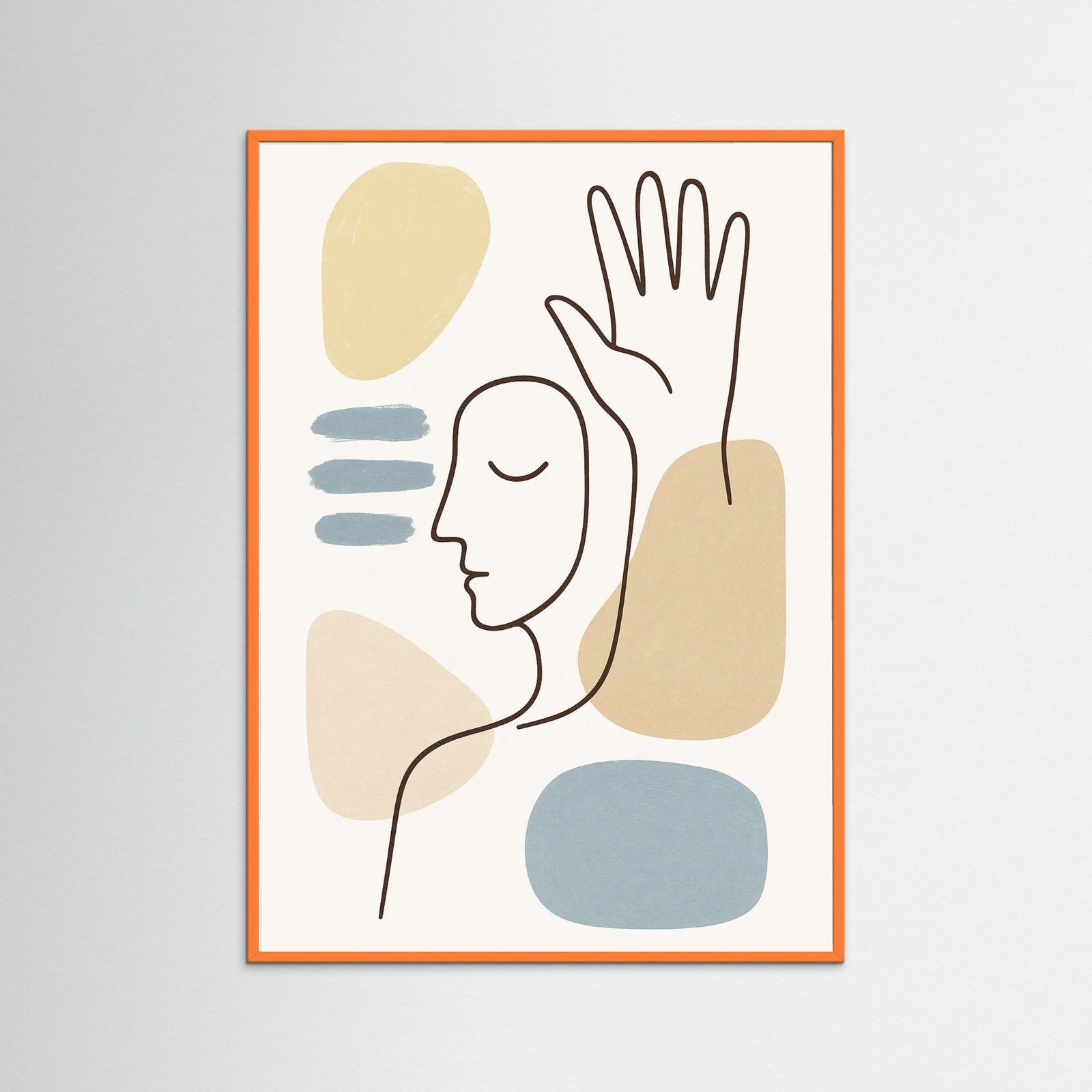 Orange Wood Flowing Lines