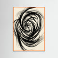 Orange Wood Fluid Black Strokes