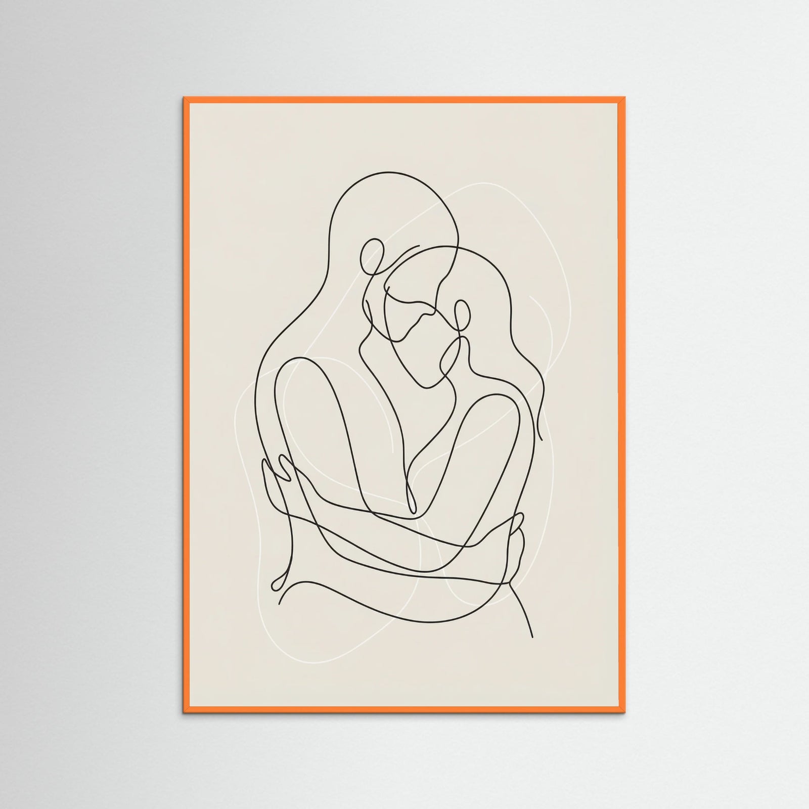 Orange Wood Fluid Contours Beige