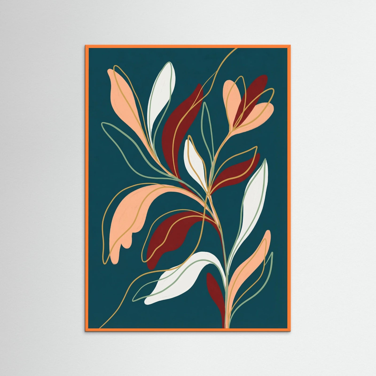 Orange Wood Fluid Contours