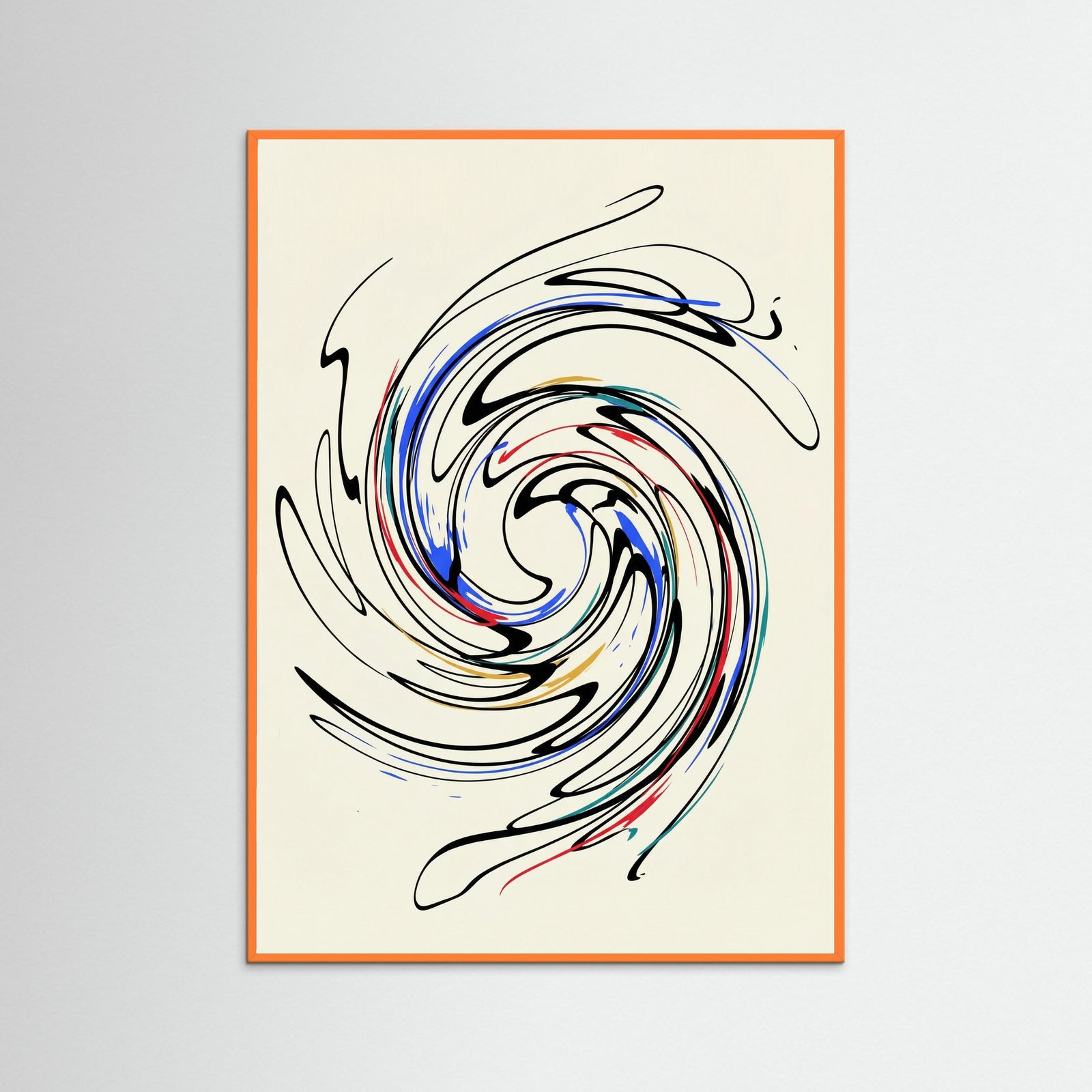 Orange Wood Fluid Contours