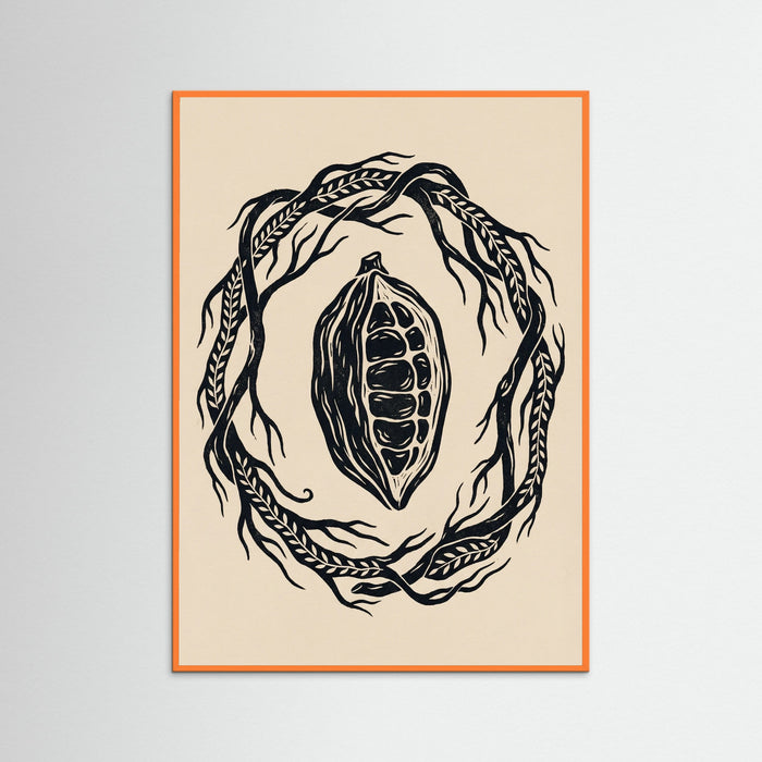 Orange Wood Foliage Frame