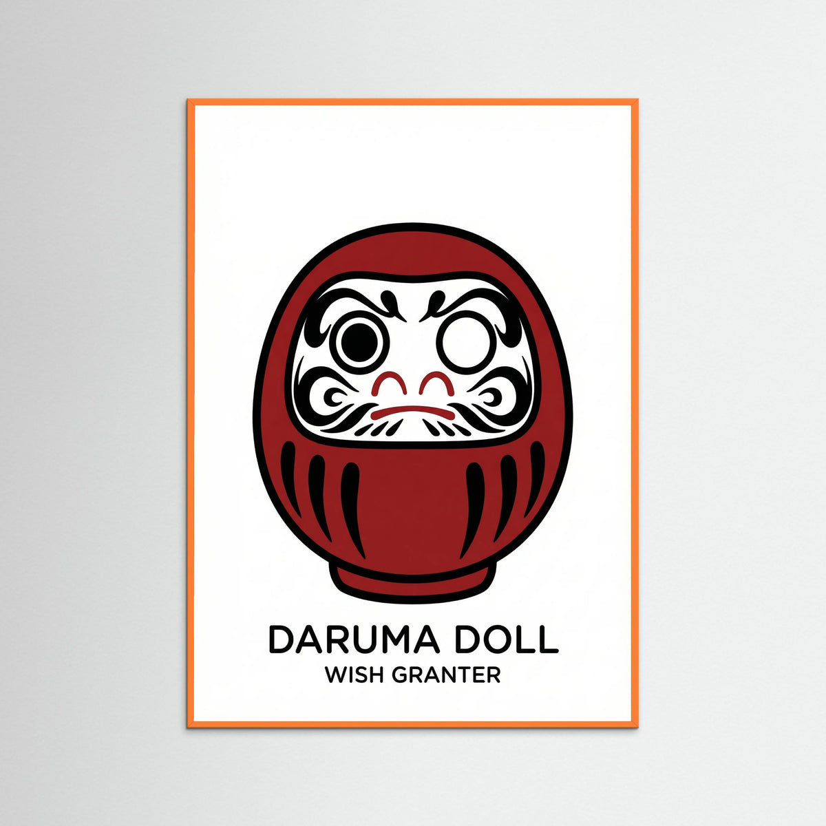 Orange Wood Fortune Cat Charm