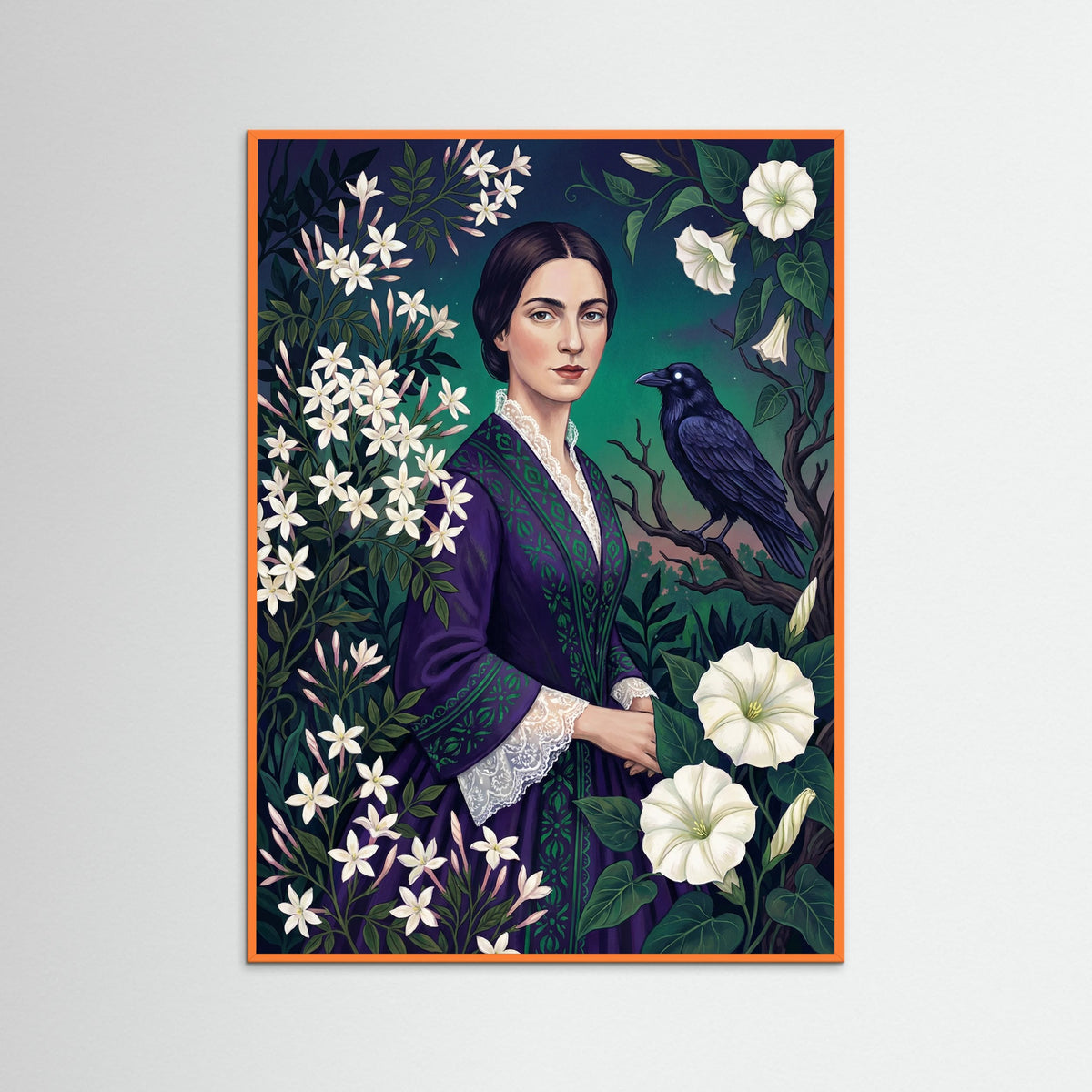 Orange Wood Fridas Floral Heart