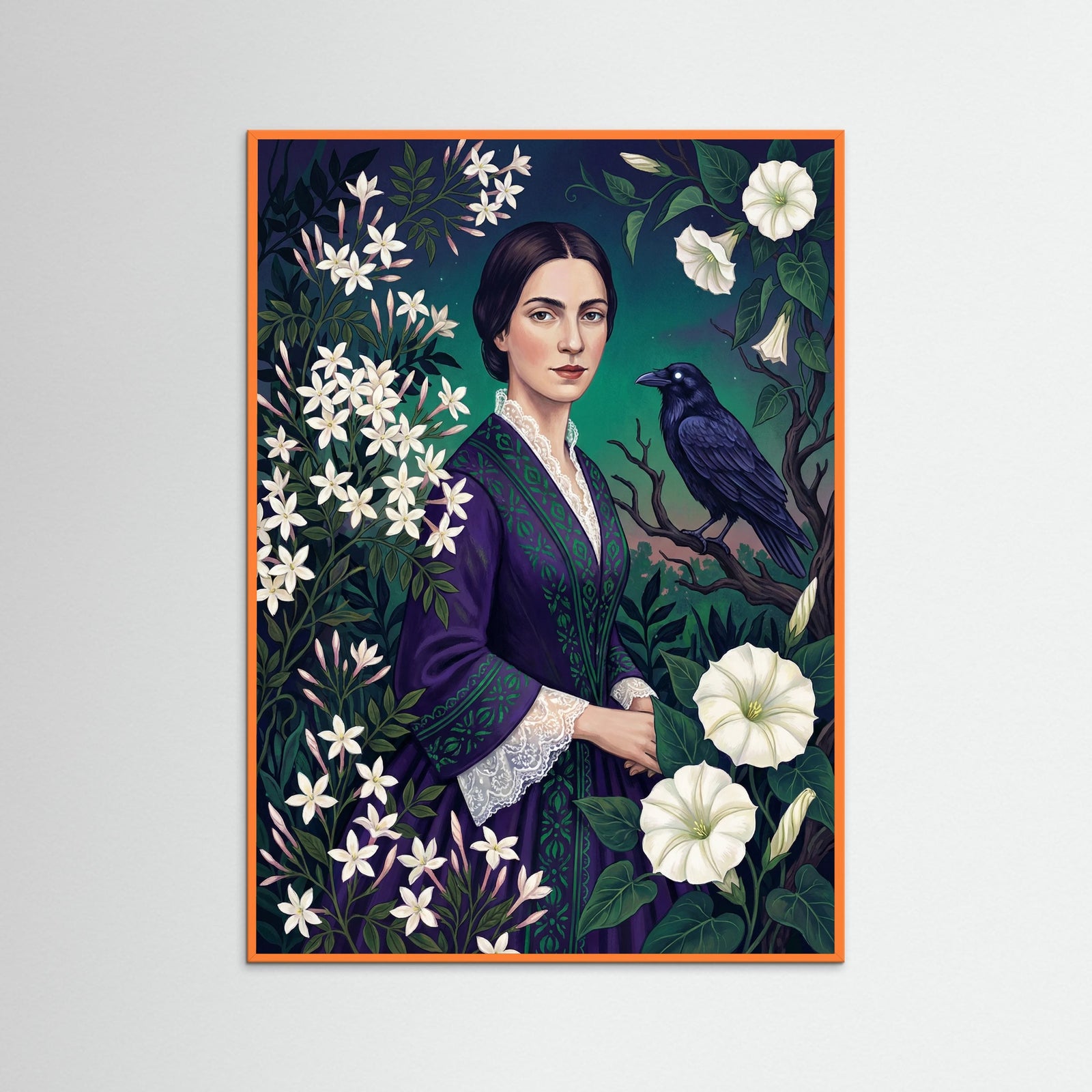 Orange Wood Fridas Floral Heart